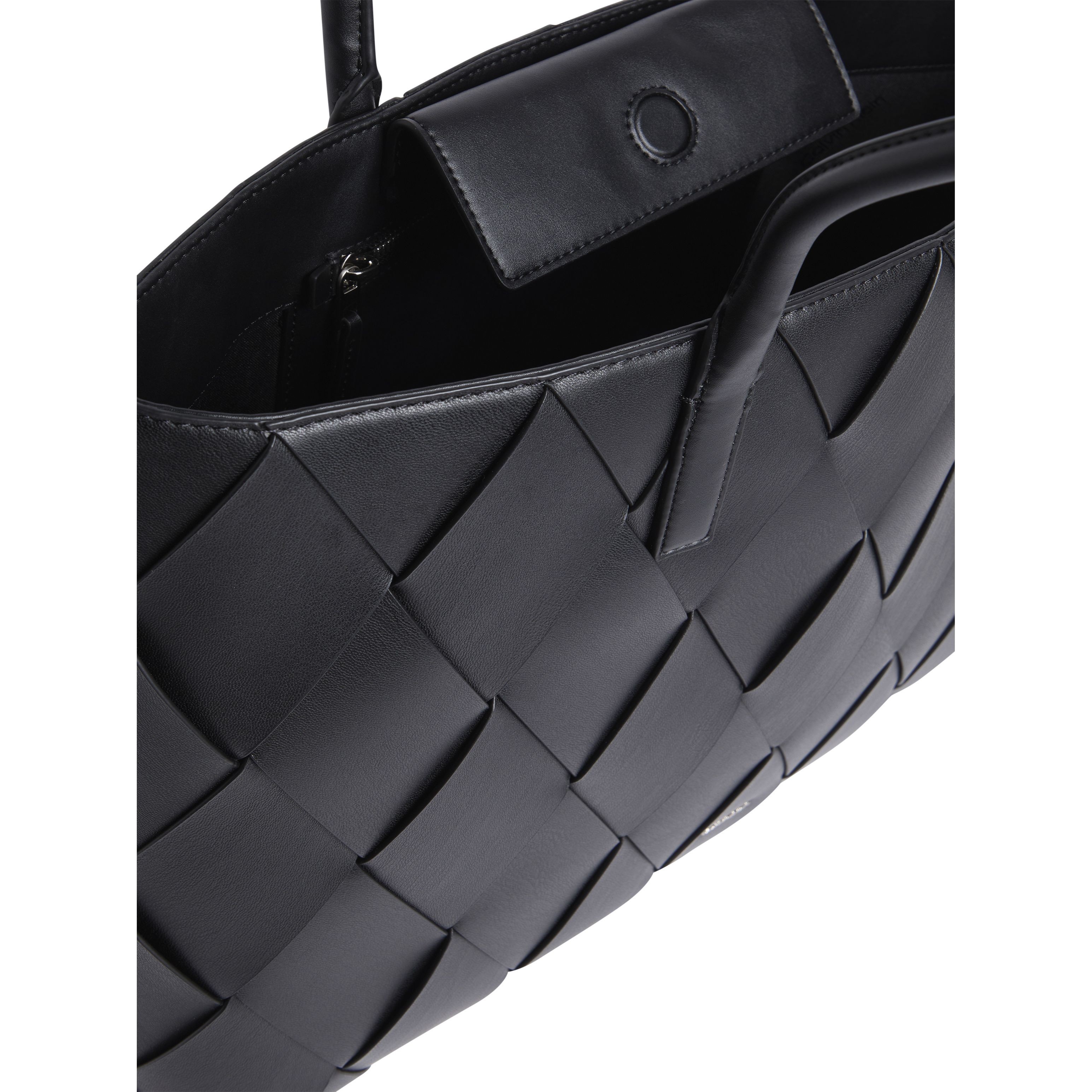 CALVIN KLEIN Pirkinių krepšys moterims, Juoda, Woven medium shopper 3