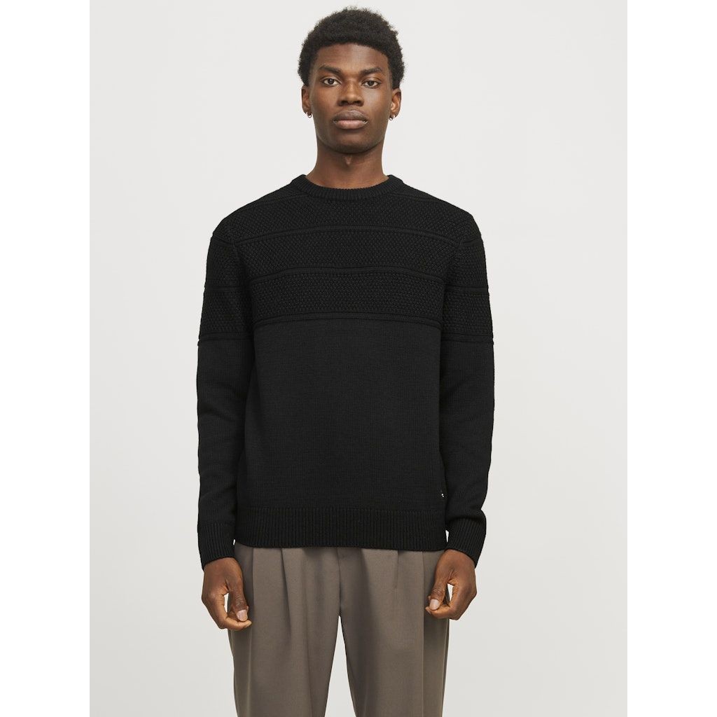 JACK & JONES Megztinis vyrams, Juoda, Jerry knit 5