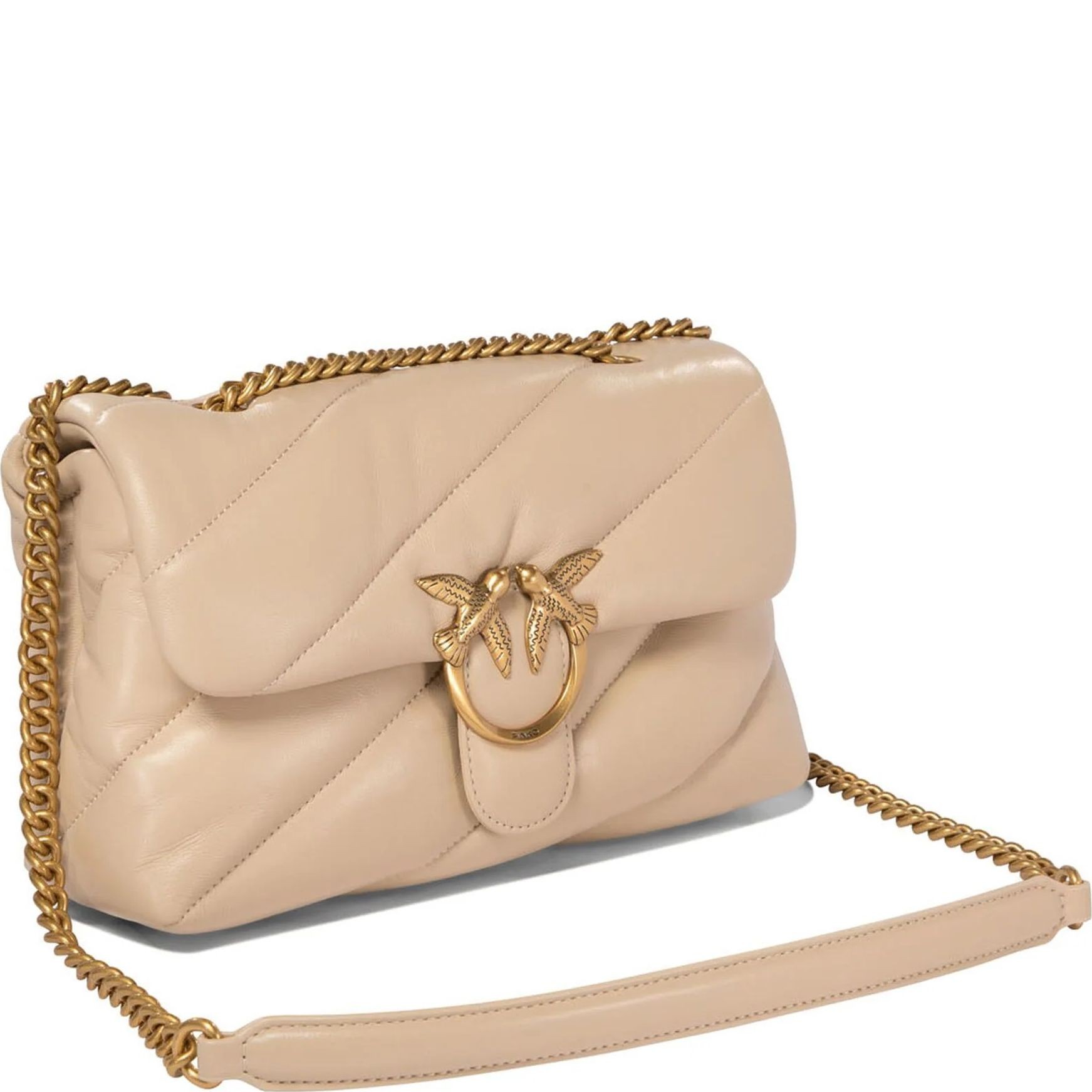PINKO Rankinė per petį moterims, Smėlio, Love puff shoulder bag 2
