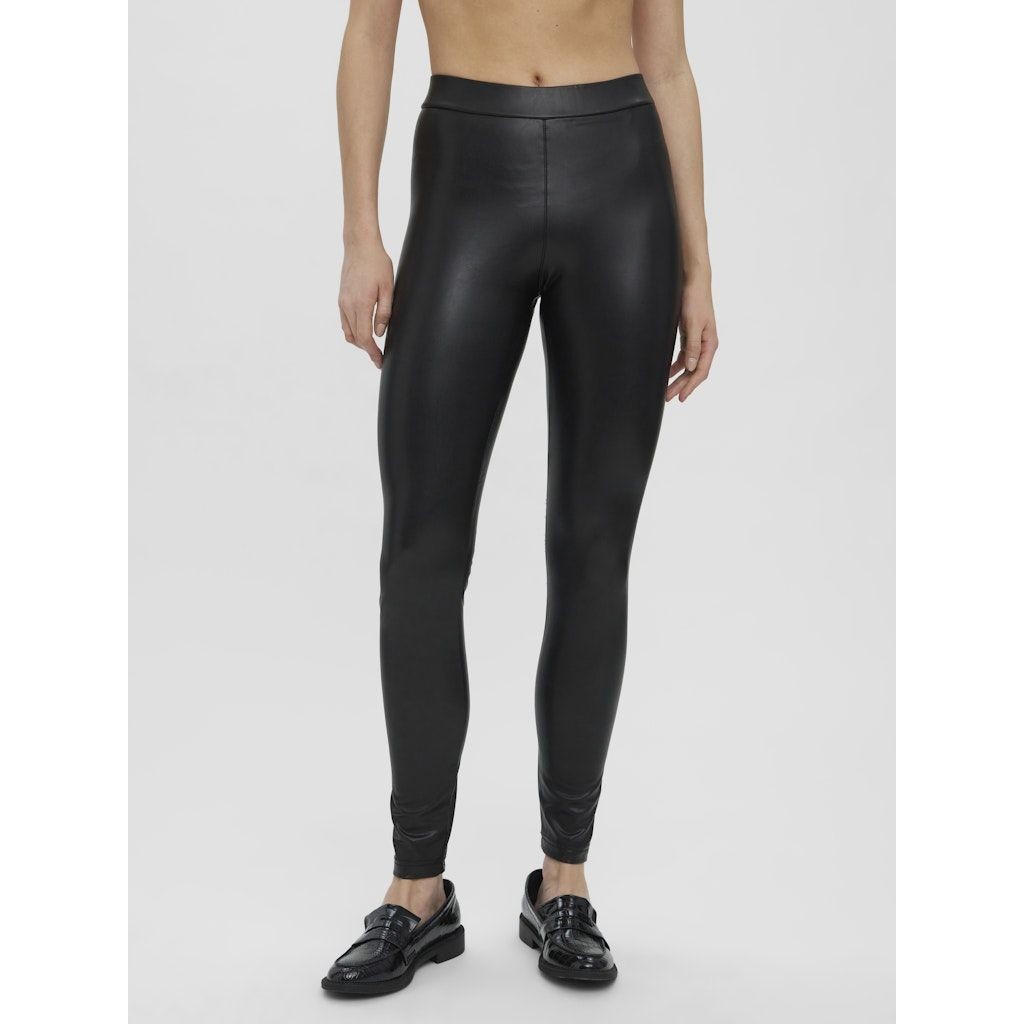 VERO MODA Odinės kelnės moterims, Juoda, Gana legging 7