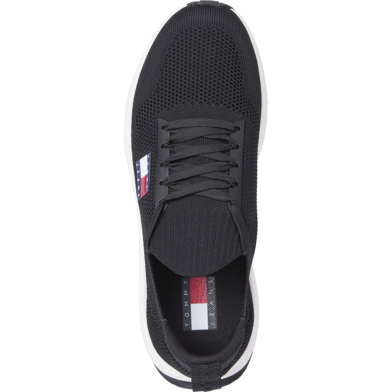 TOMMY JEANS Laisvalaikio bateliai vyrams, Juoda, Runner kntitted sneaker 3