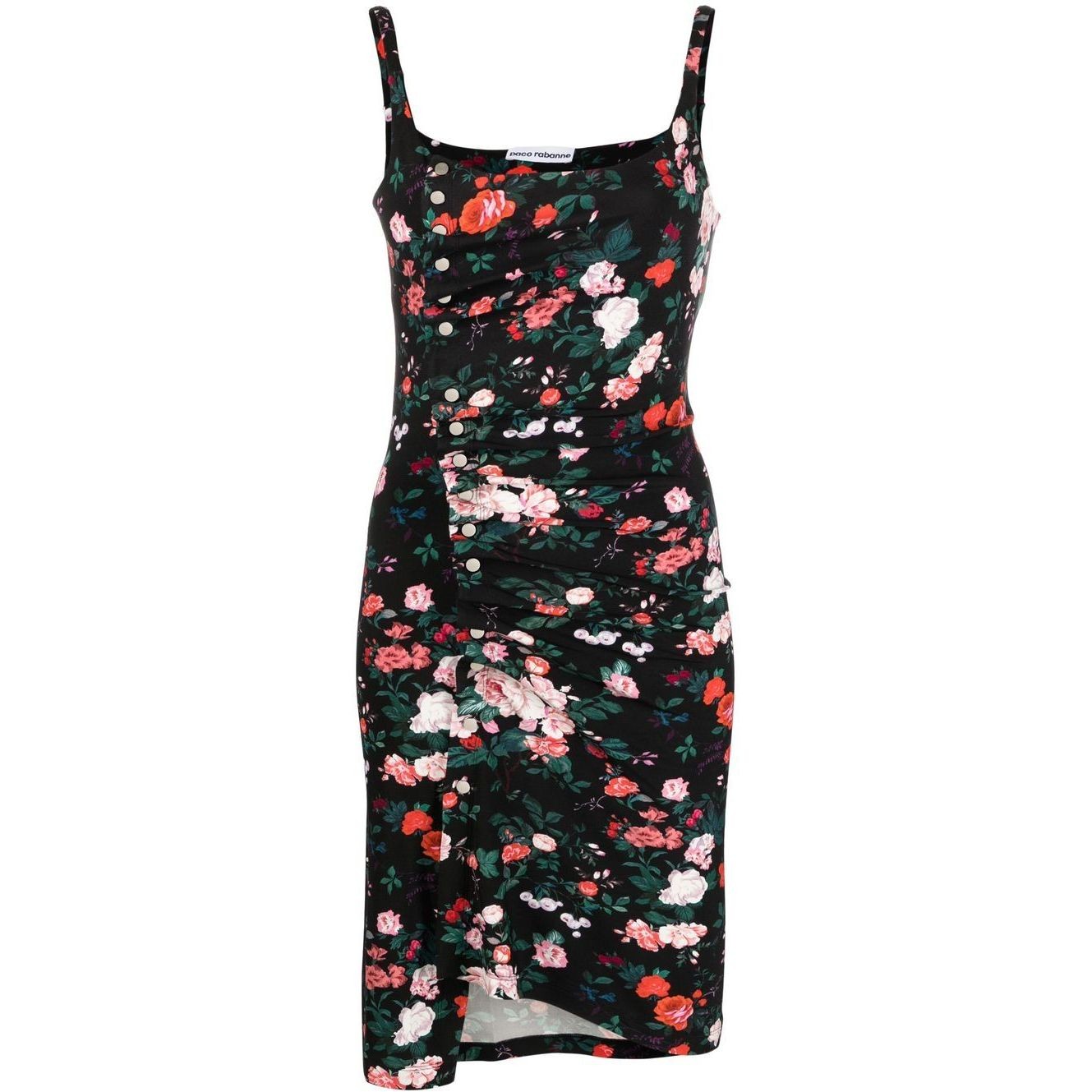 PACO RABANNE Mini suknelė moterims, Juoda, Tank top sleeve mini dress