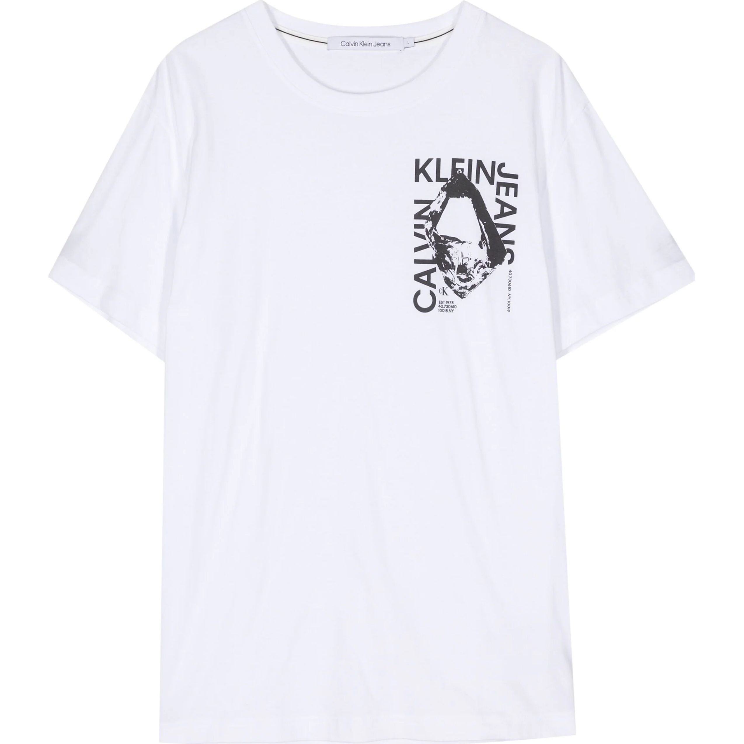 CALVIN KLEIN JEANS Marškinėliai trump. rankovėmis vyrams, Balta, S/s t-shirt 1