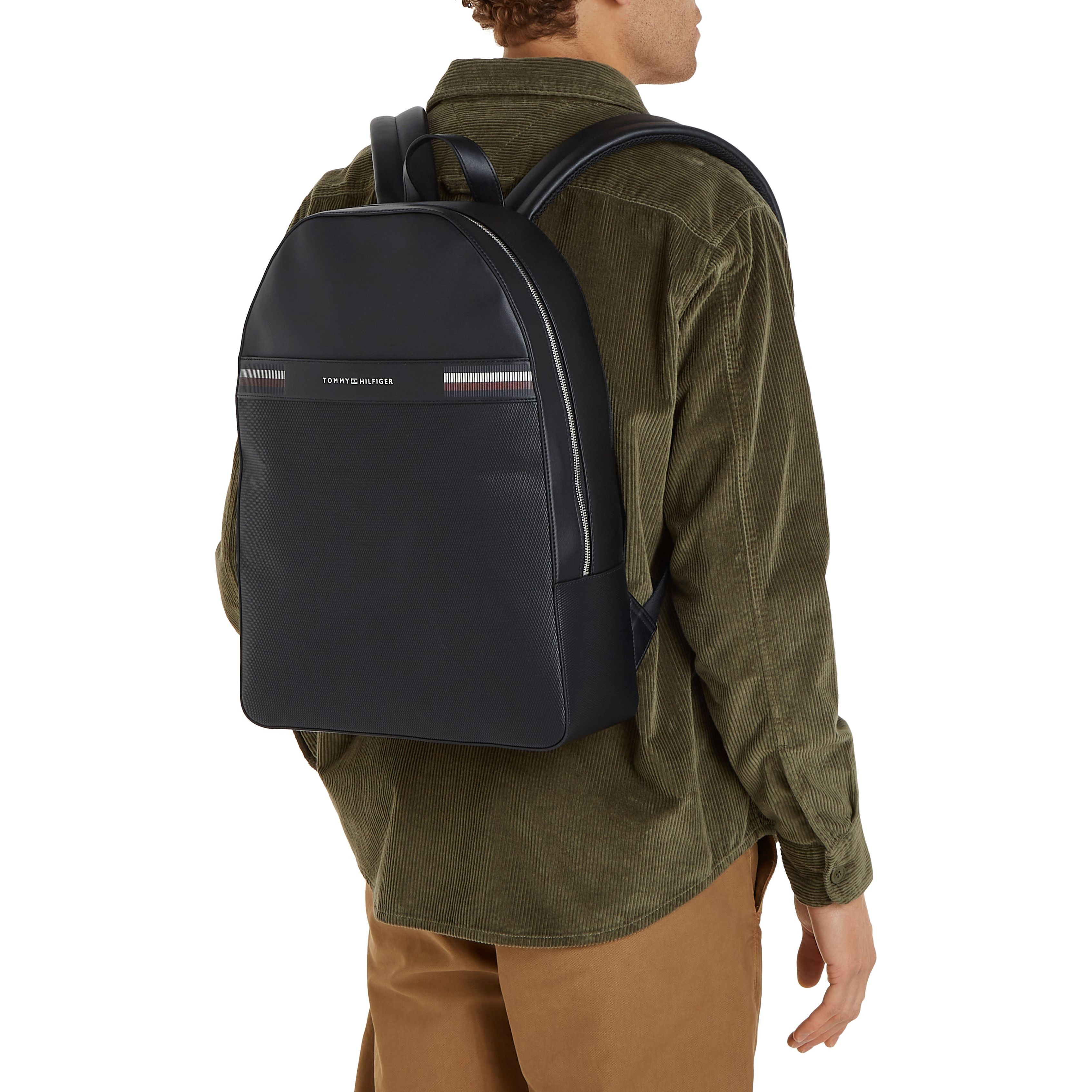 TOMMY HILFIGER Kuprinė vyrams, Juoda, Corp texture dome backpack 4