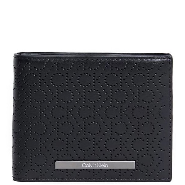 CALVIN KLEIN Piniginė vyrams, Juoda, Modern bar bifold 5cc w/coin 1
