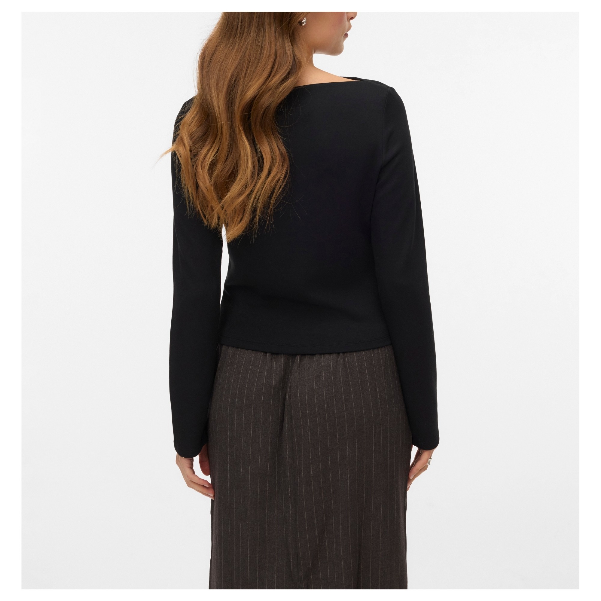 VERO MODA Marškinėliai ilgom. rankovėmis moterims, Juoda, Mille 3