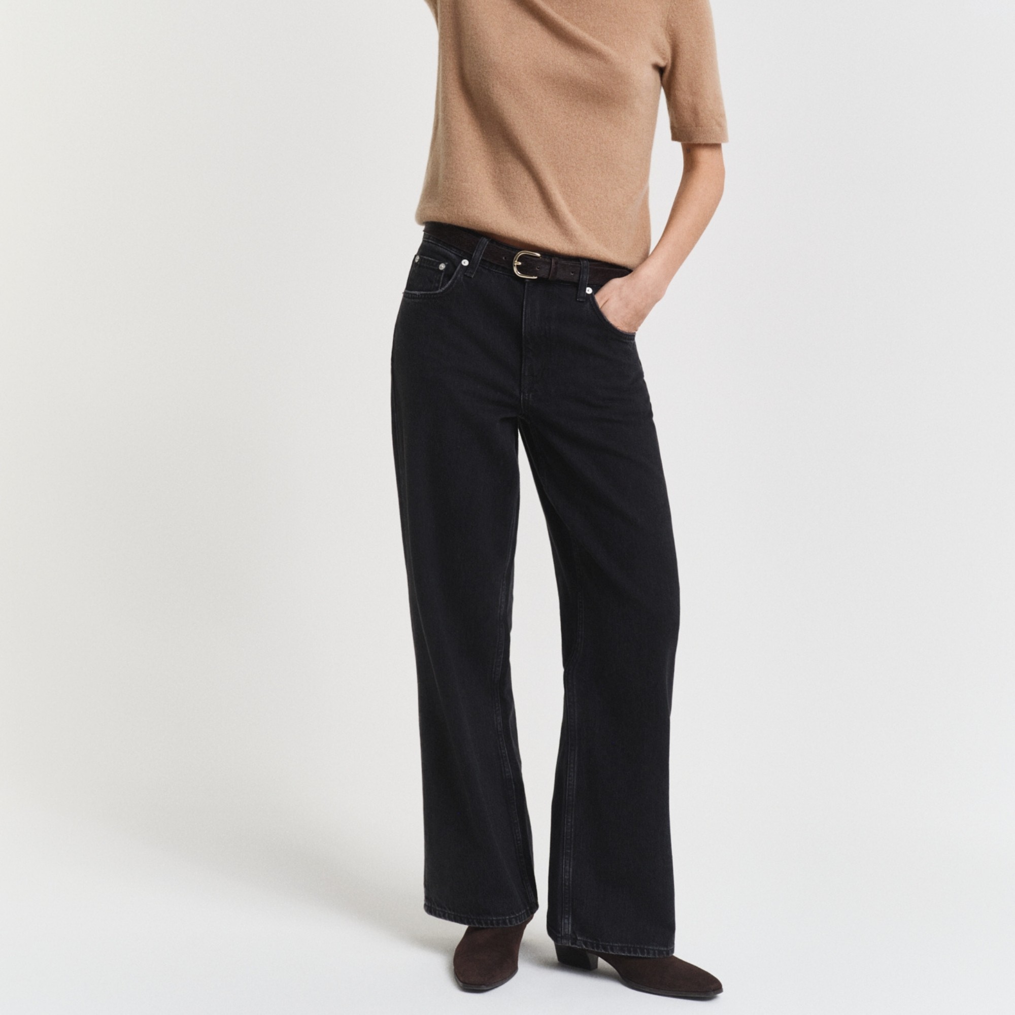 GANT Tiesūs džinsai moterims, Juoda, relaxed jeans 2