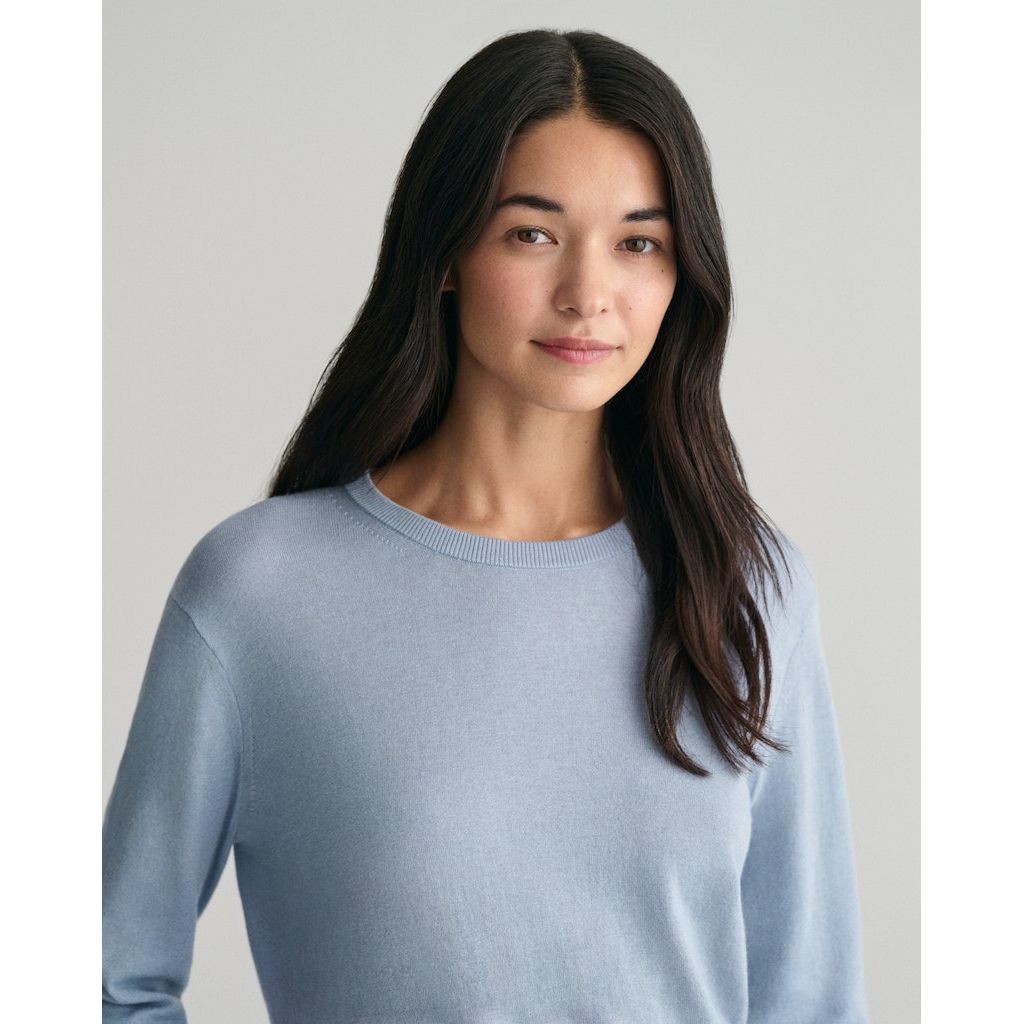 GANT Megztinis moterims, Mėlyna, FINE KNIT C-NECK 4