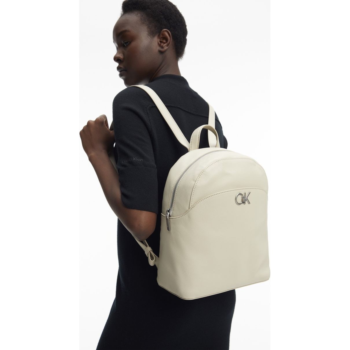 CALVIN KLEIN Kuprinė moterims, Smėlio, Re-lo domed backpack 4
