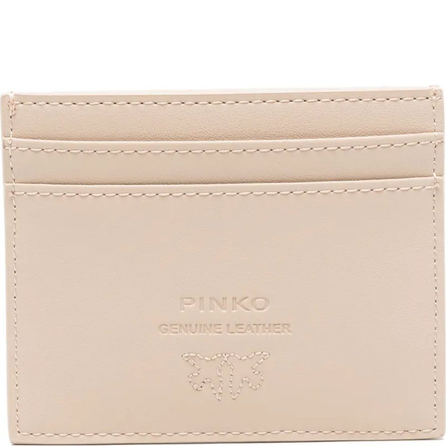 PINKO Kortelių dėklas moterims, Smėlio, Card holder simply 2
