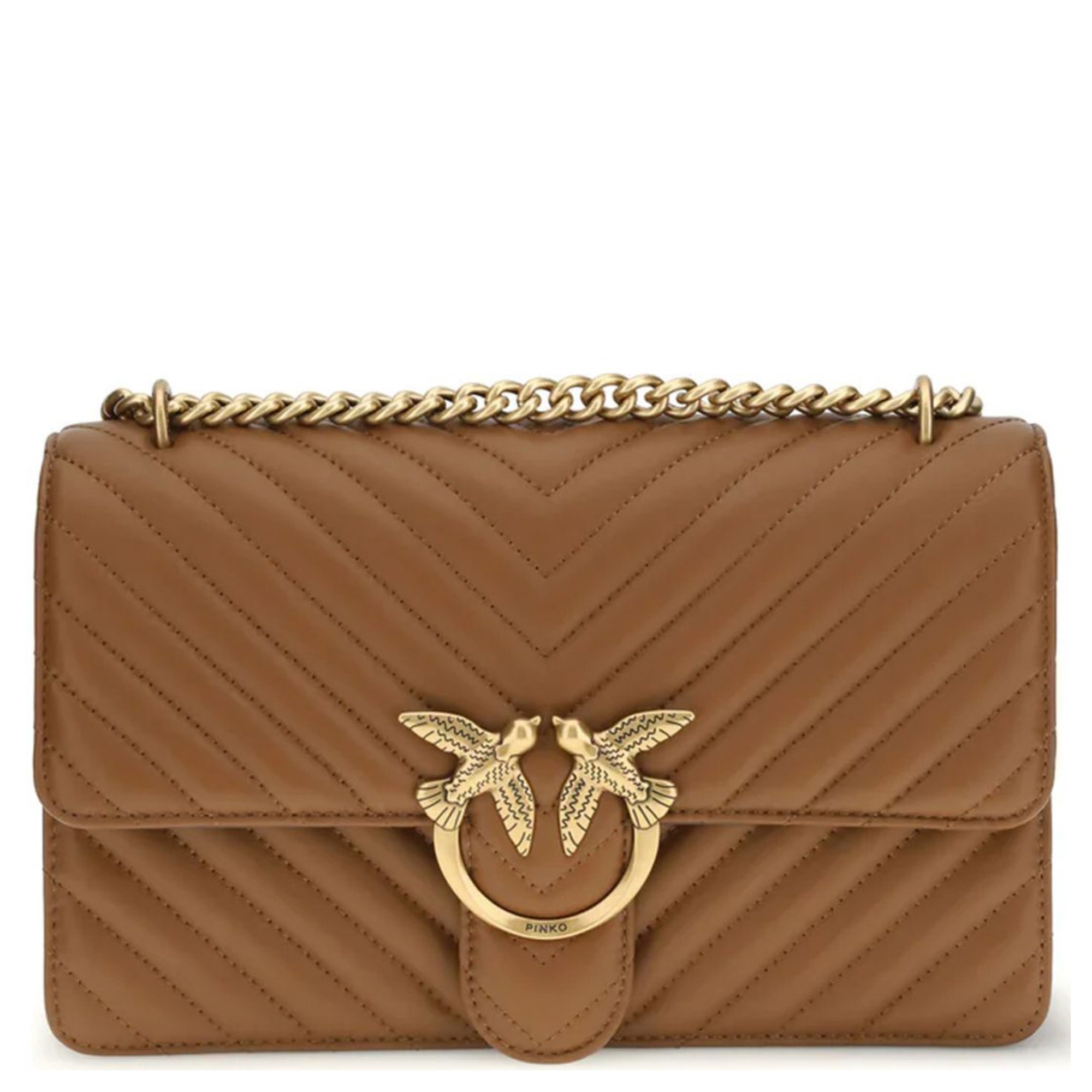 PINKO Rankinė per petį moterims, Ruda, Love one classic dc bag 2