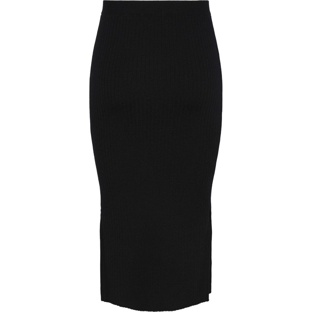PIECES Maxi sijonas moterims, Juoda, Crista midi knit skirt 2