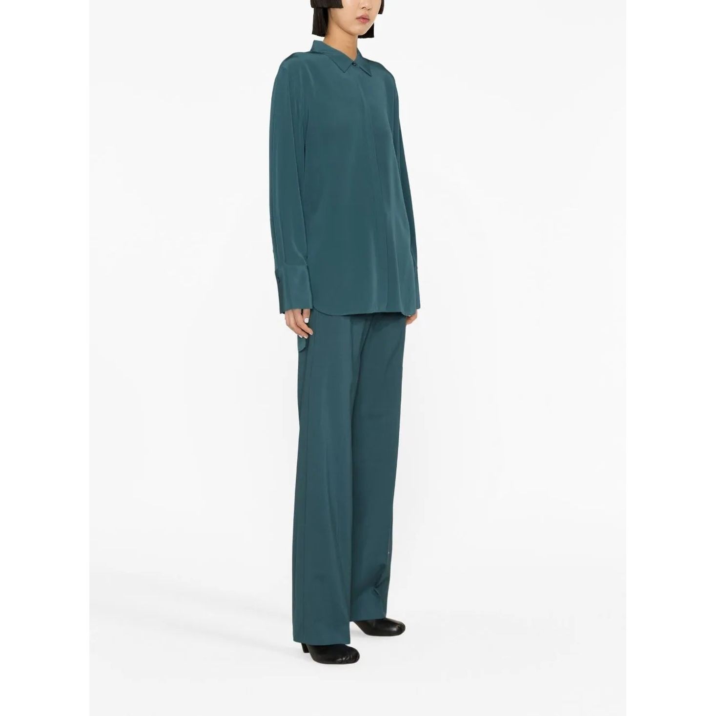 JOSEPH Marškiniai ilgomis rankovėmis moterims, Žalia, Bold crepe de soie blouse 4