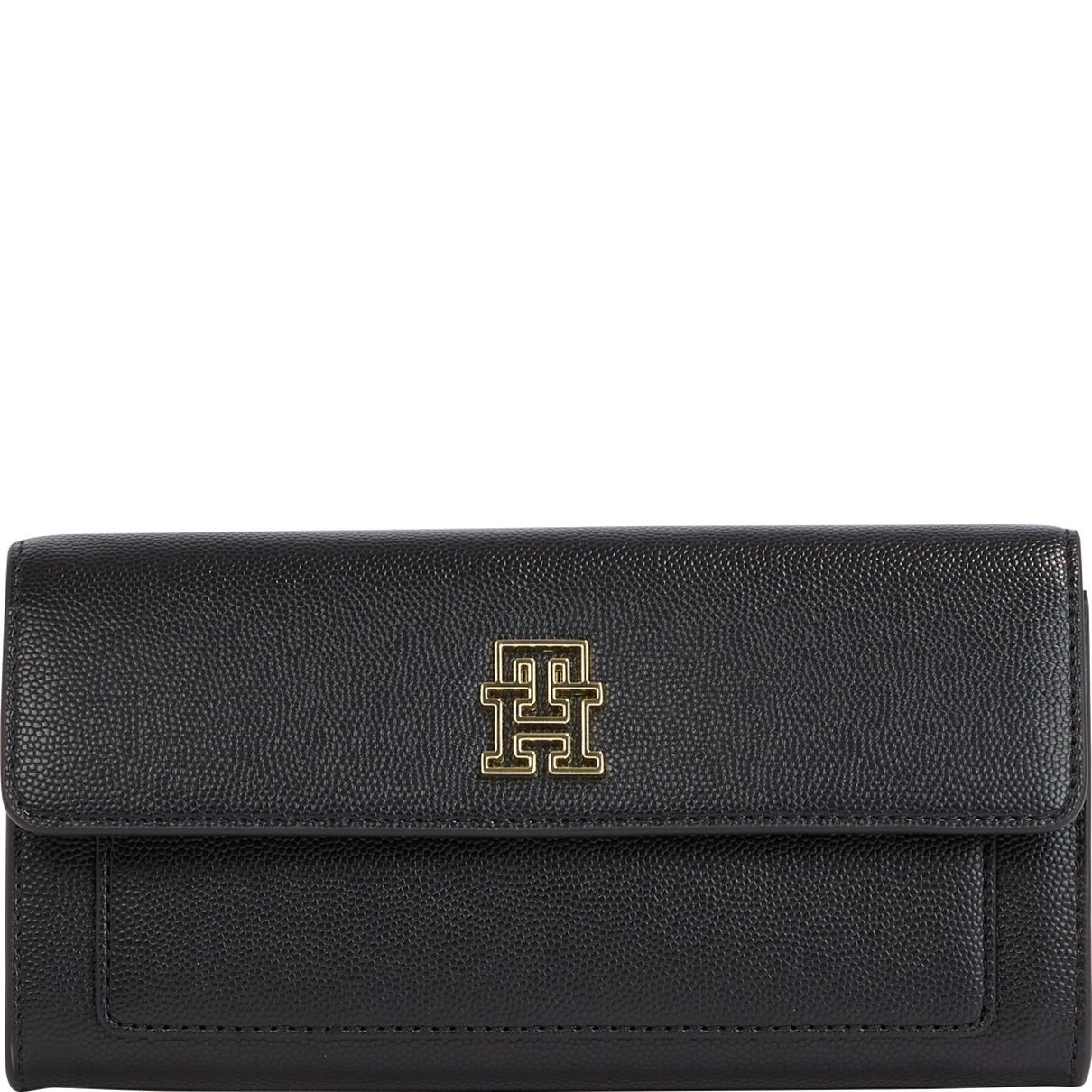 TOMMY HILFIGER Piniginė moterims, Juoda, Timeless large flap wallets 1