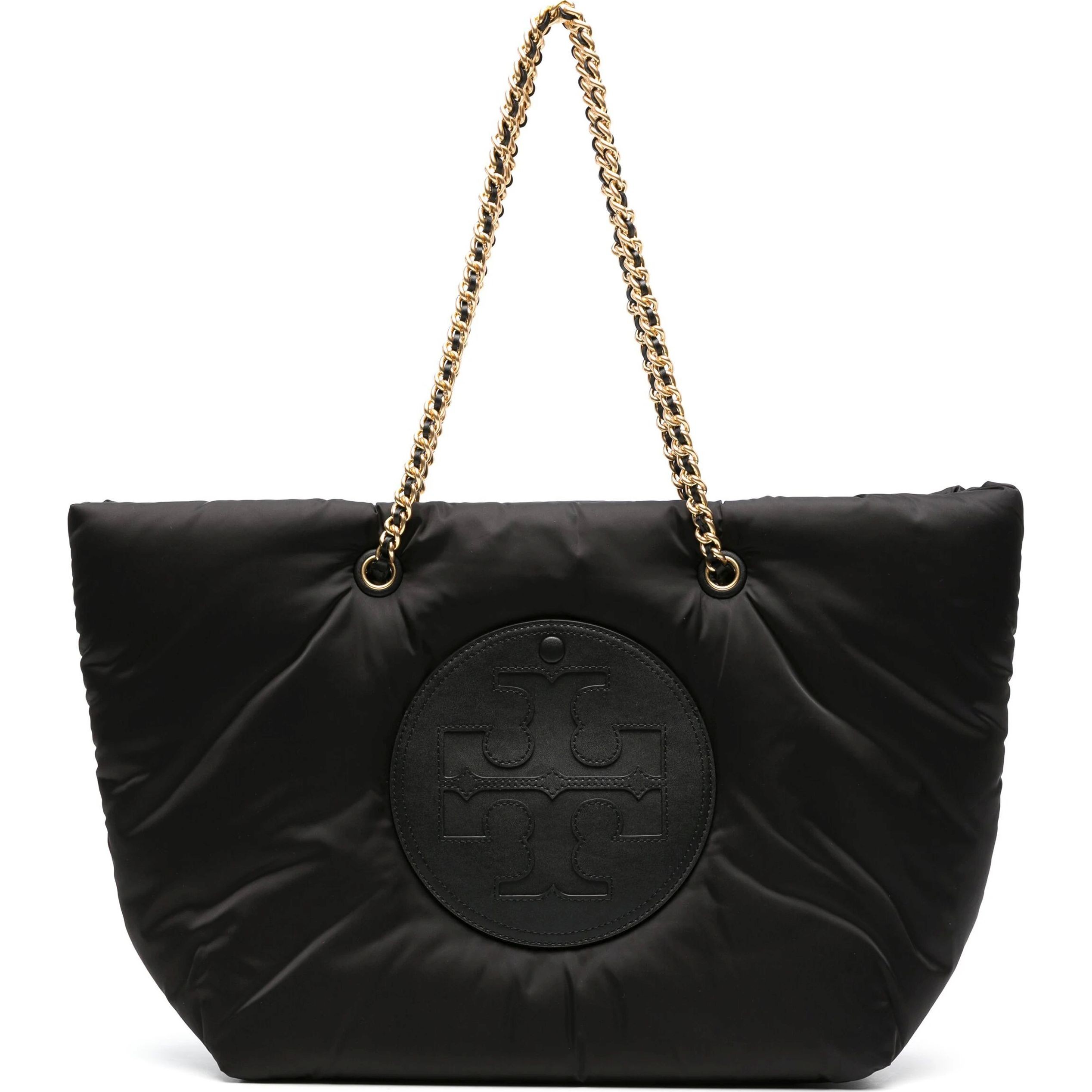 TORY BURCH Pirkinių krepšys moterims, Juoda, Ella chain soft tote 1