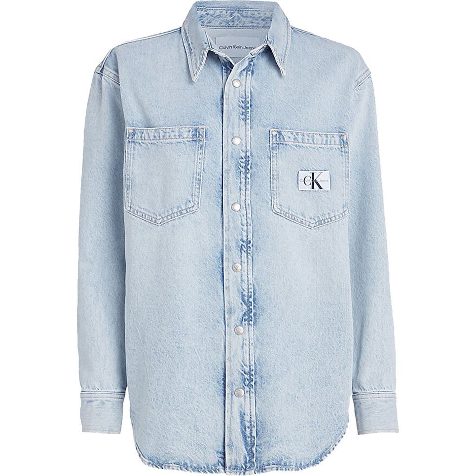 CALVIN KLEIN JEANS Marškiniai ilgomis rankovėmis moterims, Mėlyna, L/s shirt 1