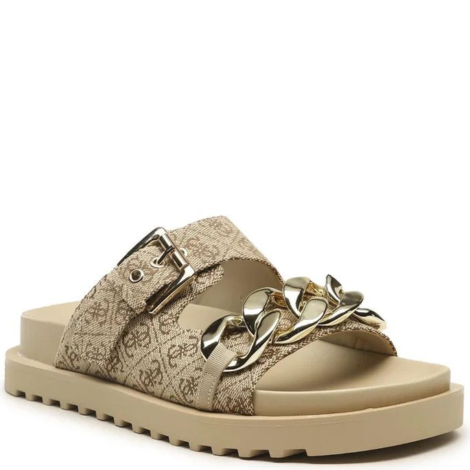 GUESS Šlepetės moterims, Smėlio, Fatema slippers 1