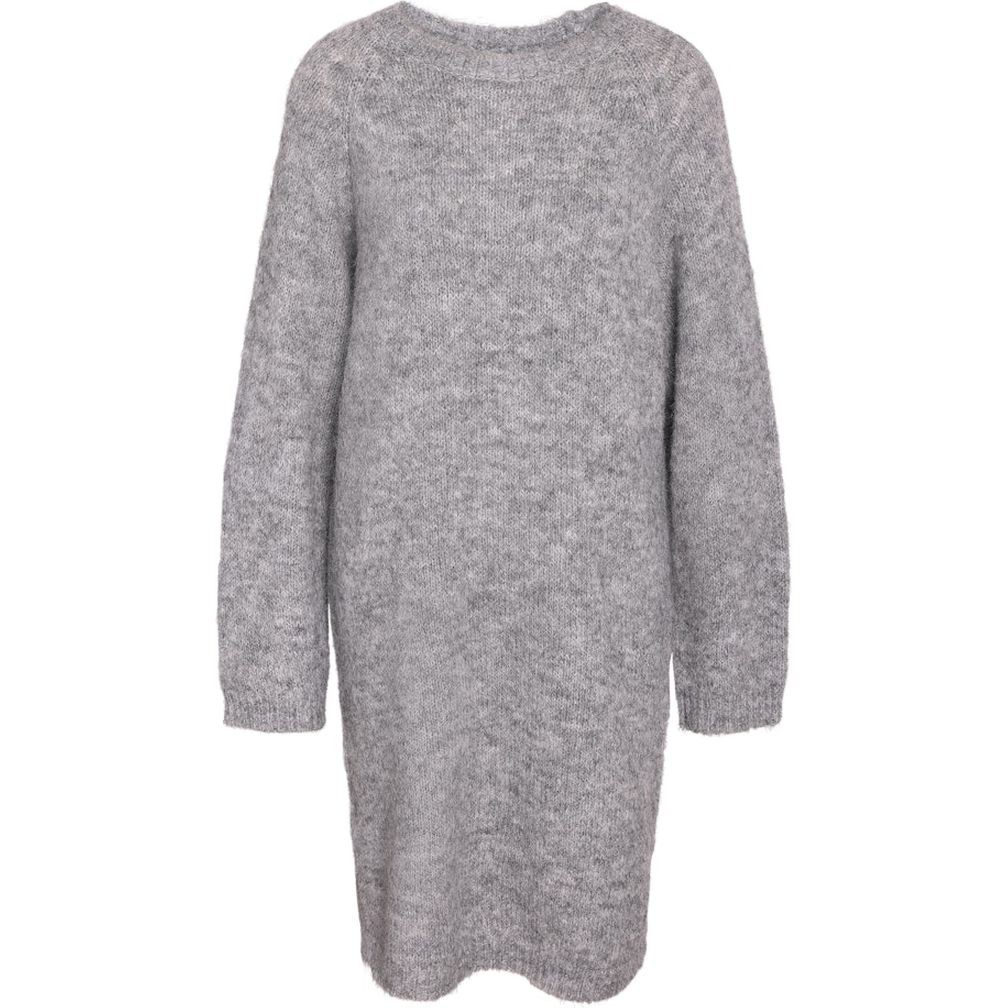 NOISY MAY Megzta suknelė moterims, Pilka, Sutton o-neck knit dress 1