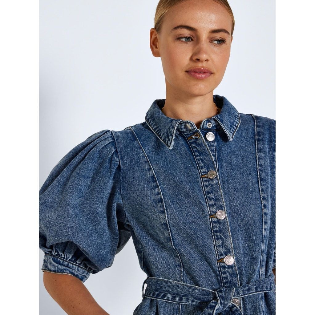 NOISY MAY Mini suknelė moterims, Mėlyna, NMFREYA S/S DNM BELT 5