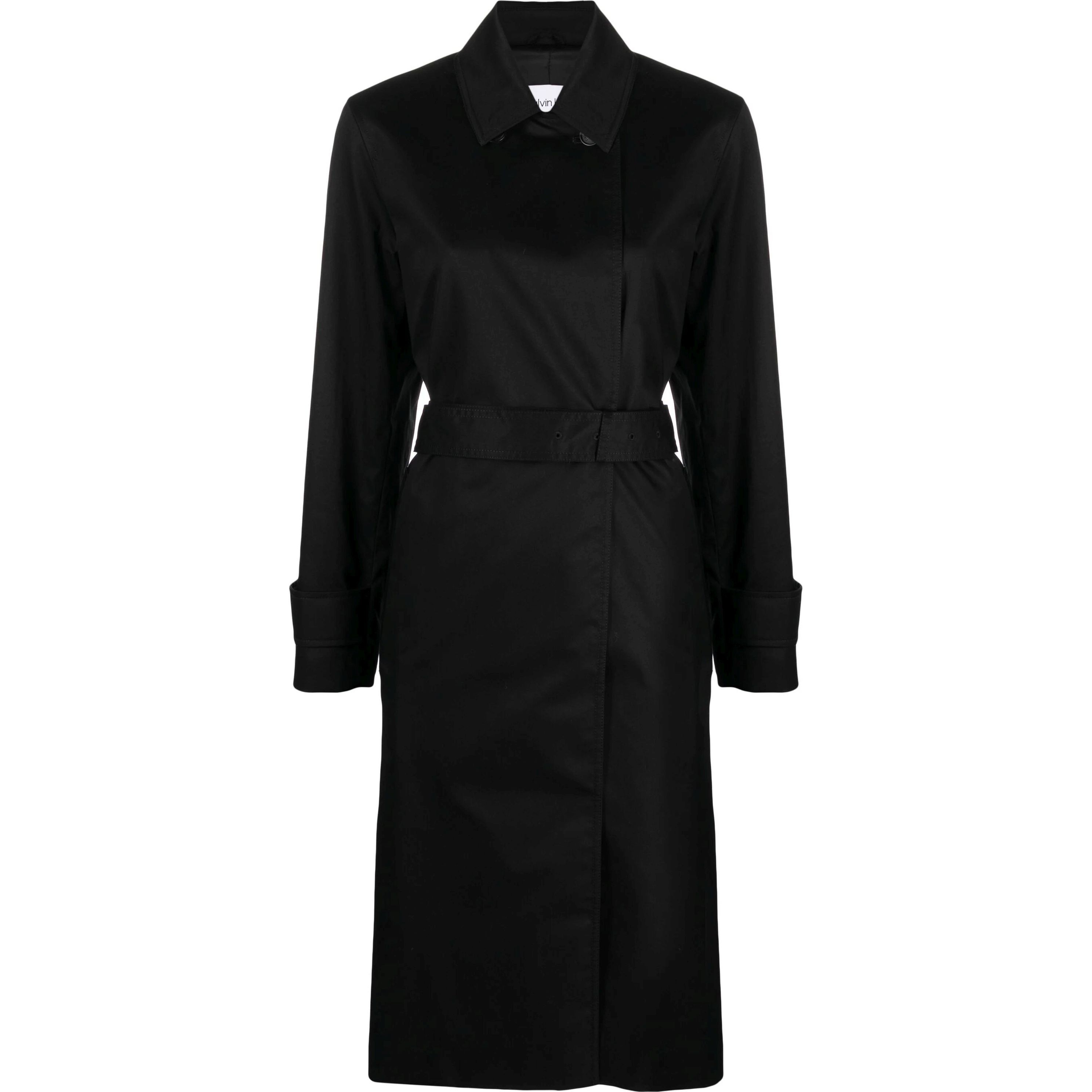 CALVIN KLEIN Paltas moterims, Juoda, Trench coat 1