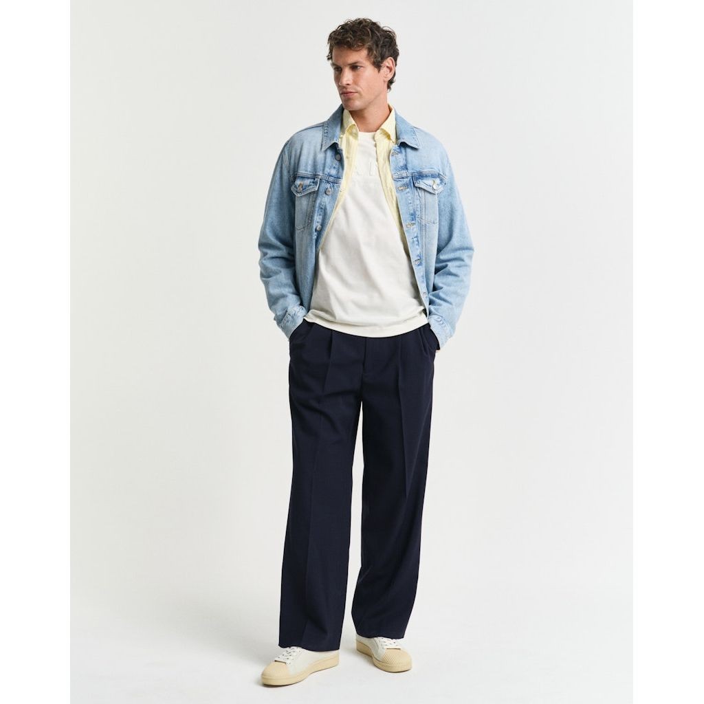 GANT Marškinėliai trump. rankovėmis vyrams, Smėlio, Embrossed SS t-shirt 5