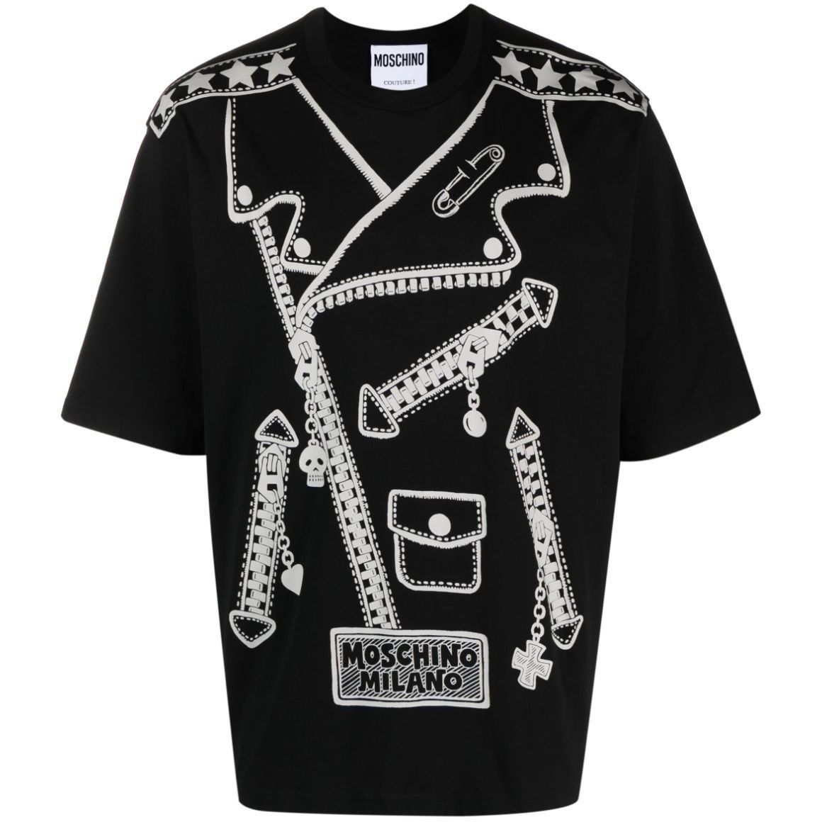 MOSCHINO Marškinėliai trump. rankovėmis vyrams, Juoda, T-shirt