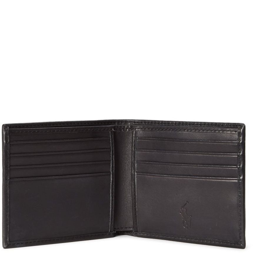 POLO RALPH LAUREN Piniginė vyrams, Juoda, Smooth leather wallet 3