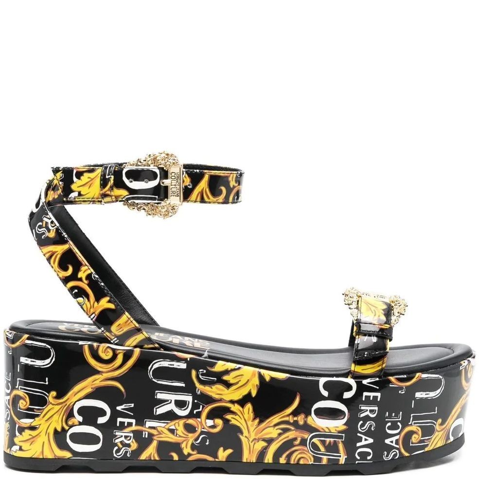 VERSACE JEANS CUTURE Basutės moterims, BLACK/GOLD, Fondo mallory sandals 2