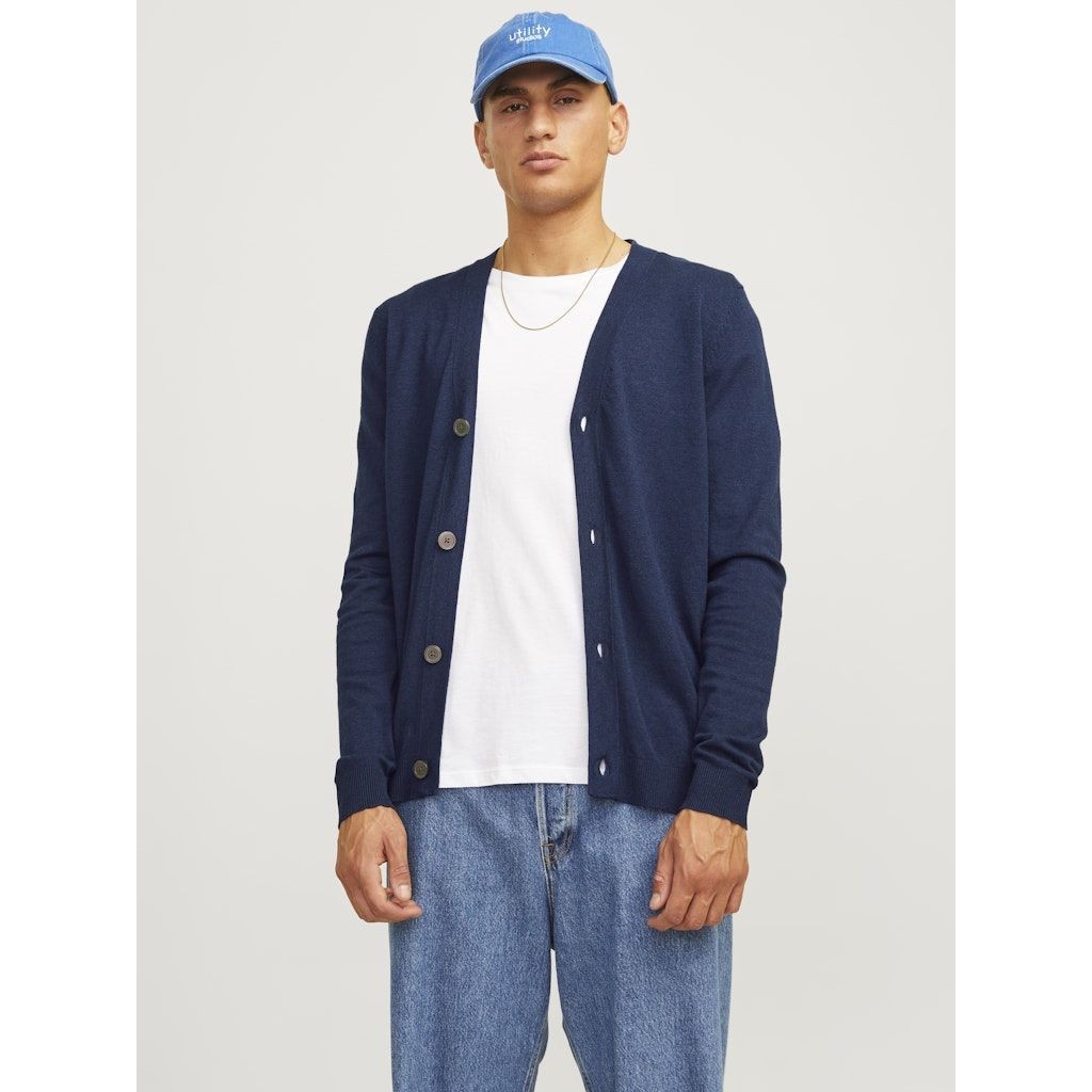 JACK & JONES Kardiganas vyrams, Mėlyna, Emil knit button cardigan 2