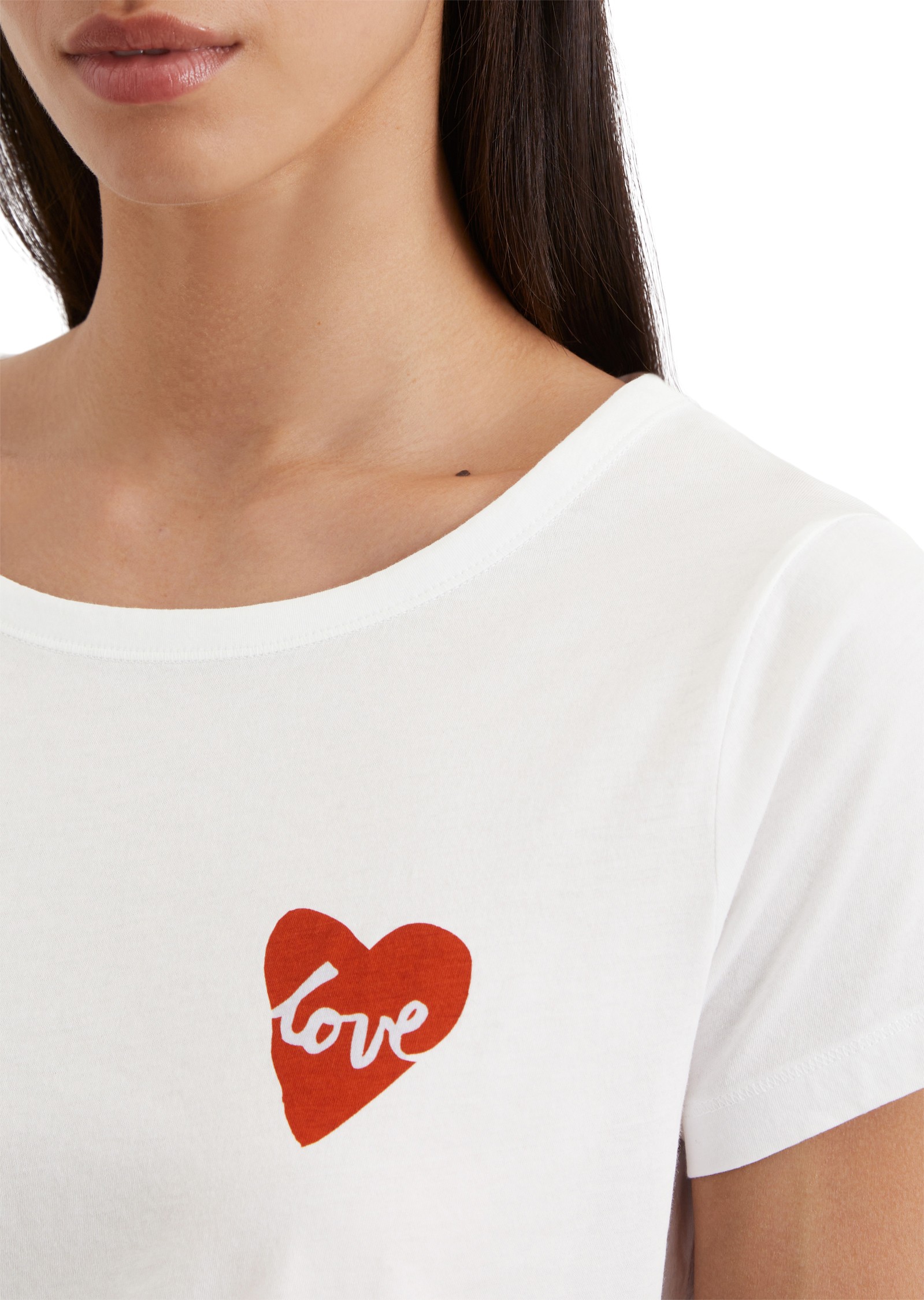 MARC O'POLO Marškinėliai trump. rankovėmis moterims, Balta, Tshirts sh M03206751431 4