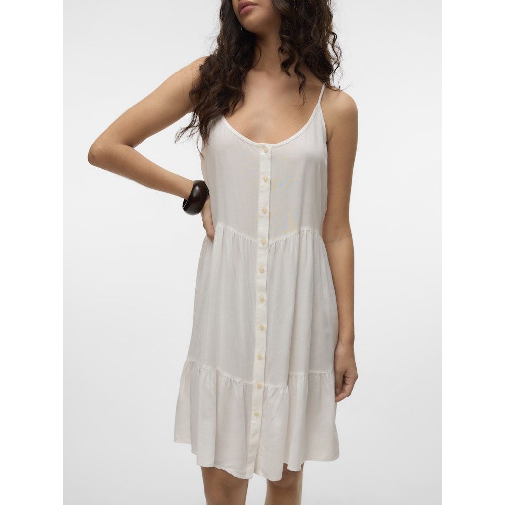 VERO MODA Mini suknelė moterims, Balta, Bumpy short singlet dress 5