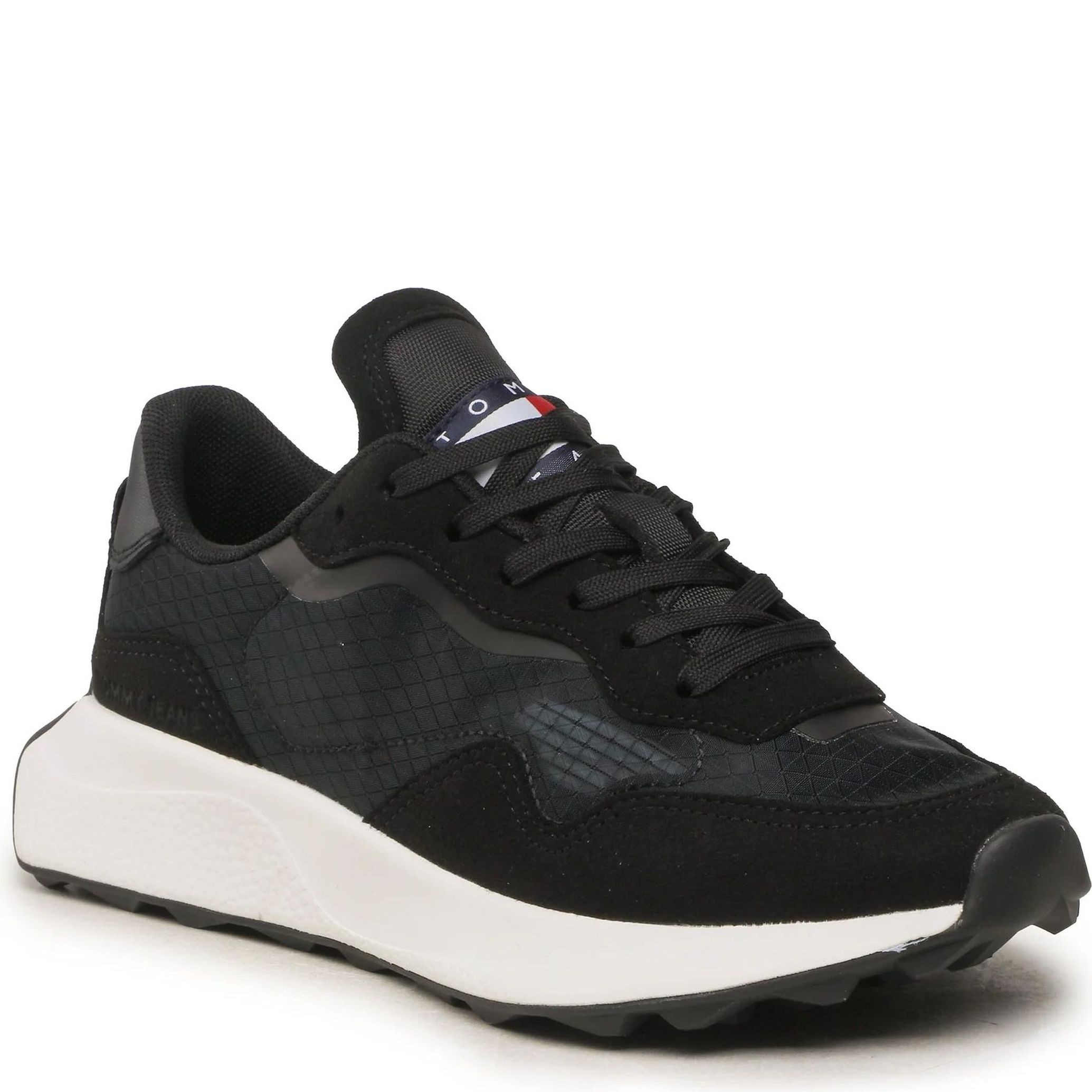 TOMMY JEANS Sportiniai bateliai vyrams, Juoda, Translucent runner 1