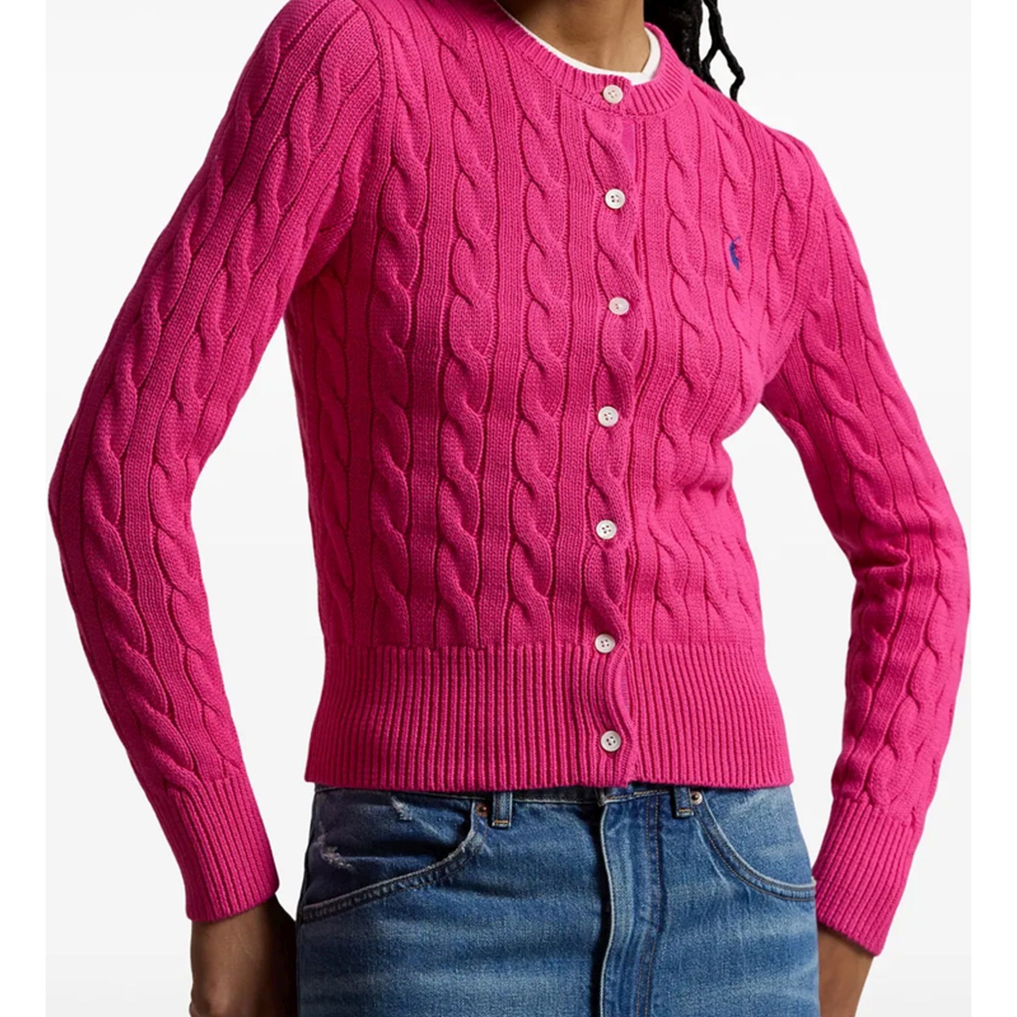 POLO RALPH LAUREN Kardiganas moterims, Rožinė, Long sleeve-cardigan 2