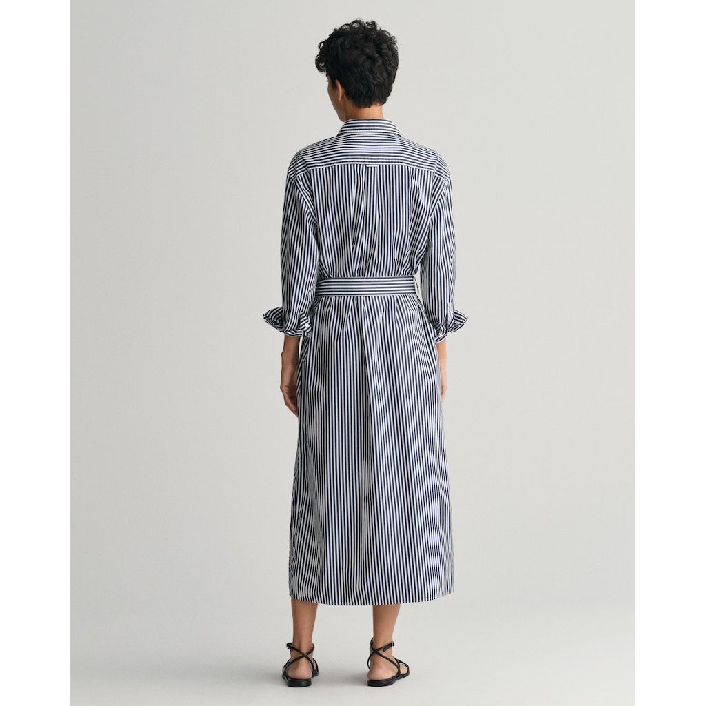 GANT Midi suknelė moterims, Mėlyna, REL STRIPED POPLIN SHIRT DRESS 3