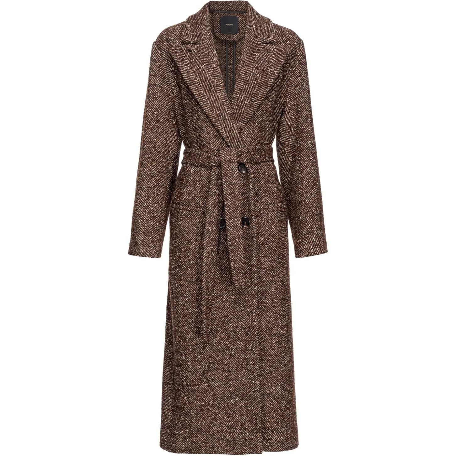 PINKO Paltas moterims, Ruda, Herringbone coat 1