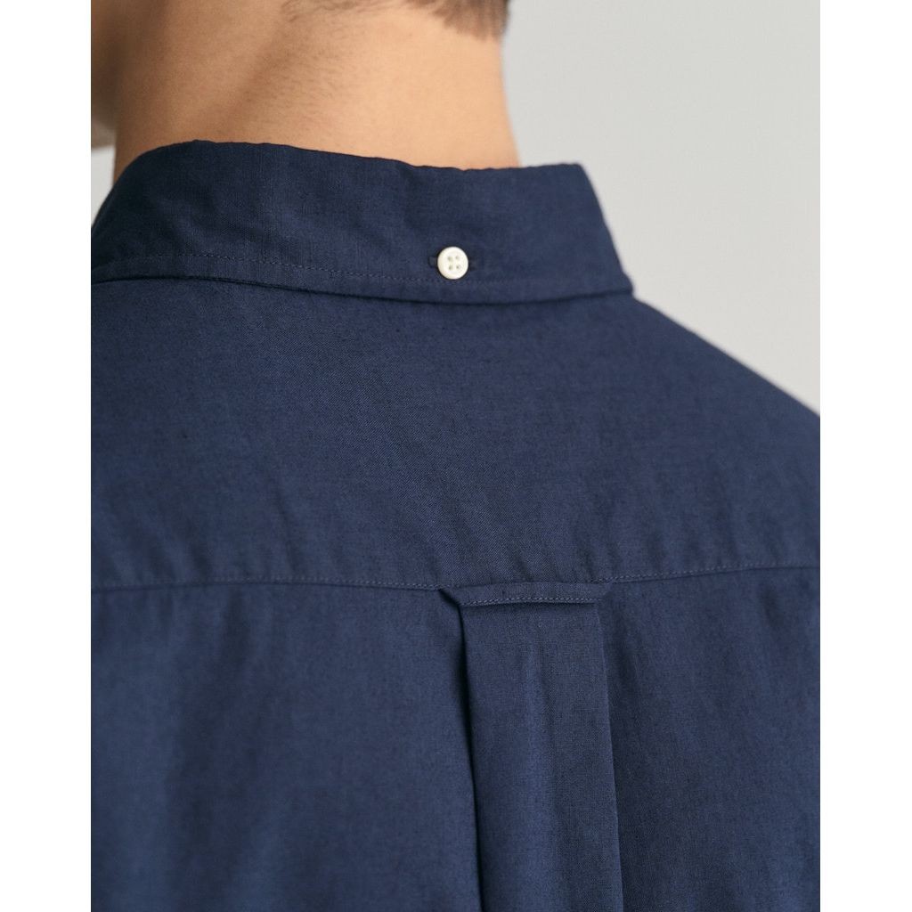 GANT Marškiniai vyrams, Mėlyna, REG COTTON LINEN SS SHIRT 4