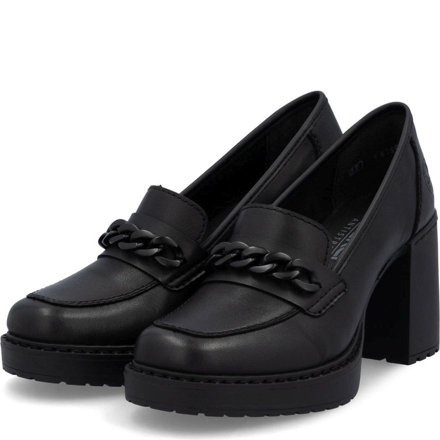 RIEKER Loaferiai moterims, Juoda, Pumped loafer 7