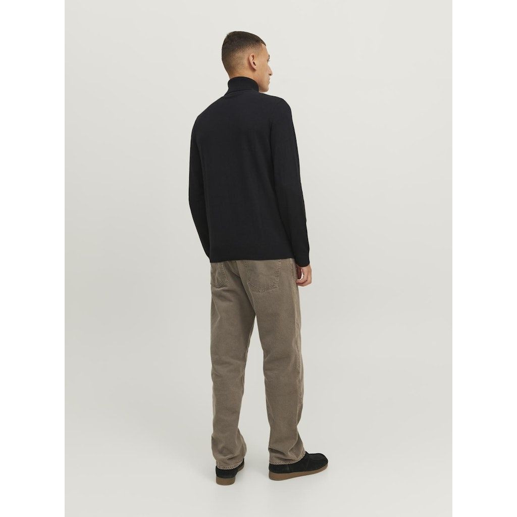 JACK & JONES Megztinis vyrams, Juoda, JJEEMIL KNIT ROLL NE 4