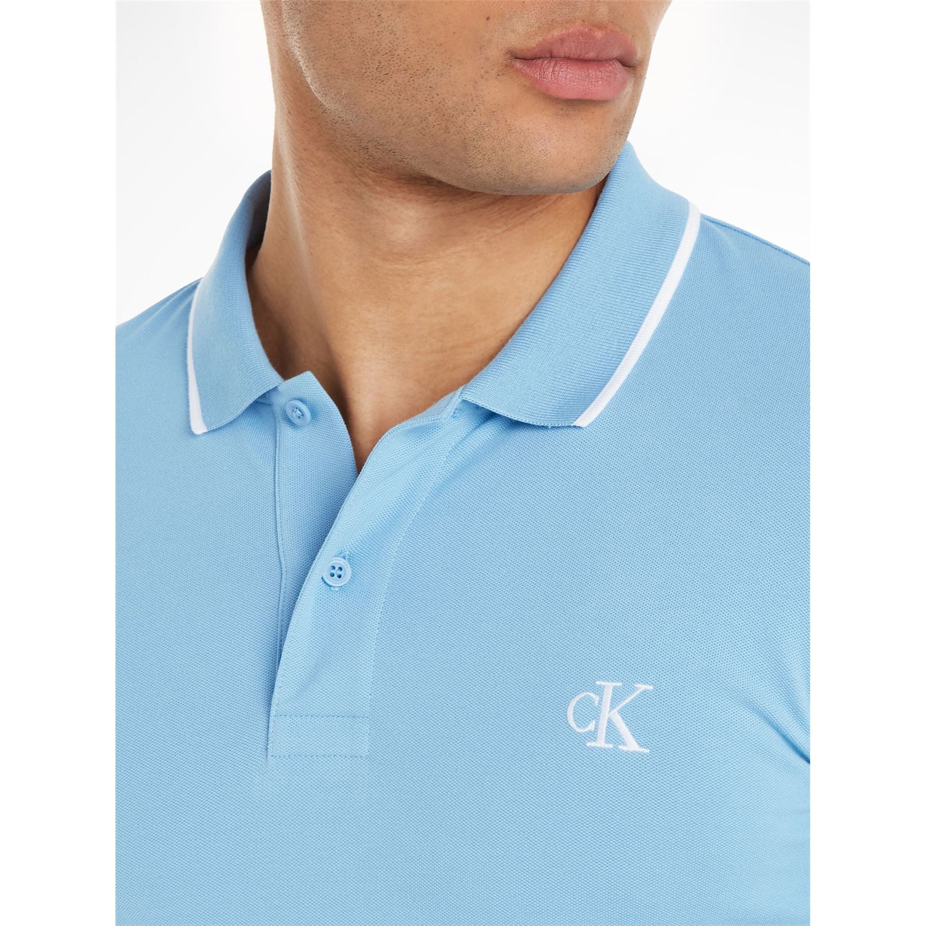 CALVIN KLEIN JEANS Polo marškiniai trumpos rank. vyrams, Mėlyna, S/s polo 4