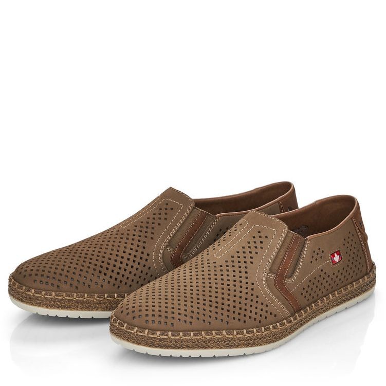 RIEKER Espadrilės vyrams, Smėlio, ESPADRILES 5