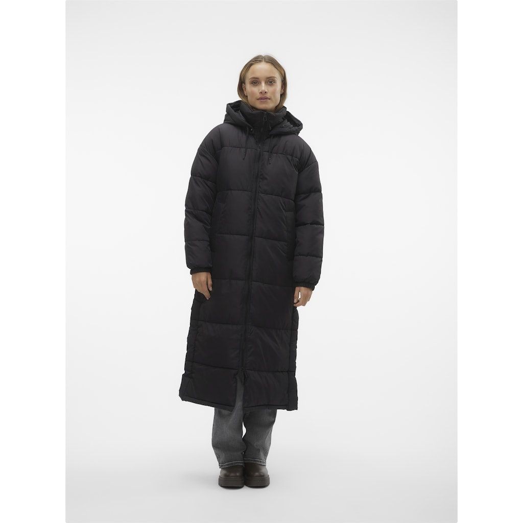 VERO MODA Pūkinis paltas moterims, Juoda, Klea long coat 1