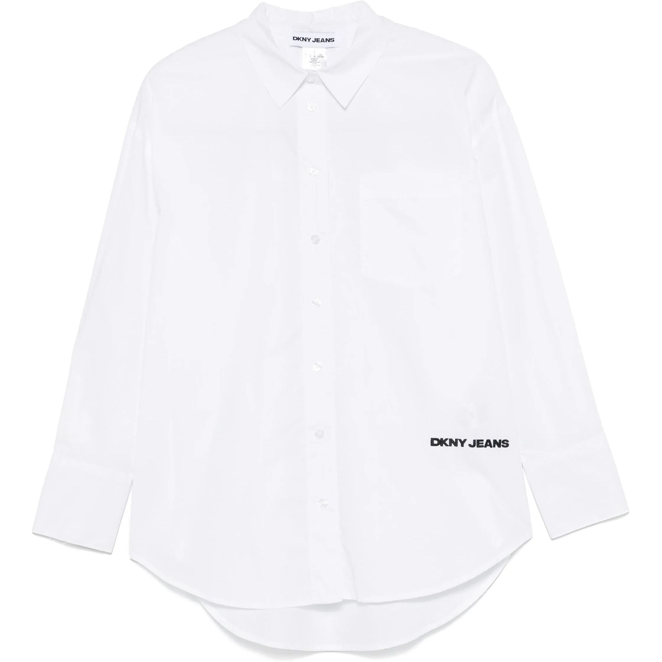DKNY Marškiniai ilgomis rankovėmis moterims, Balta, Long sleeve btn frt 1