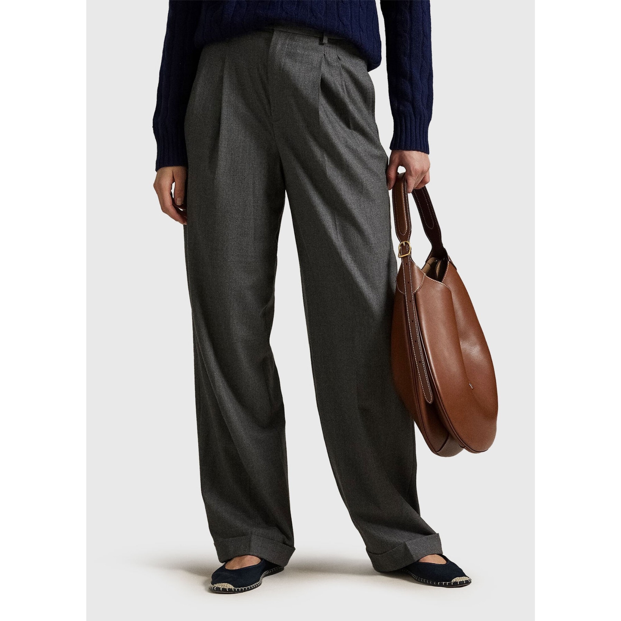 POLO RALPH LAUREN Kelnės moterims, Pilka, Straight pants 1