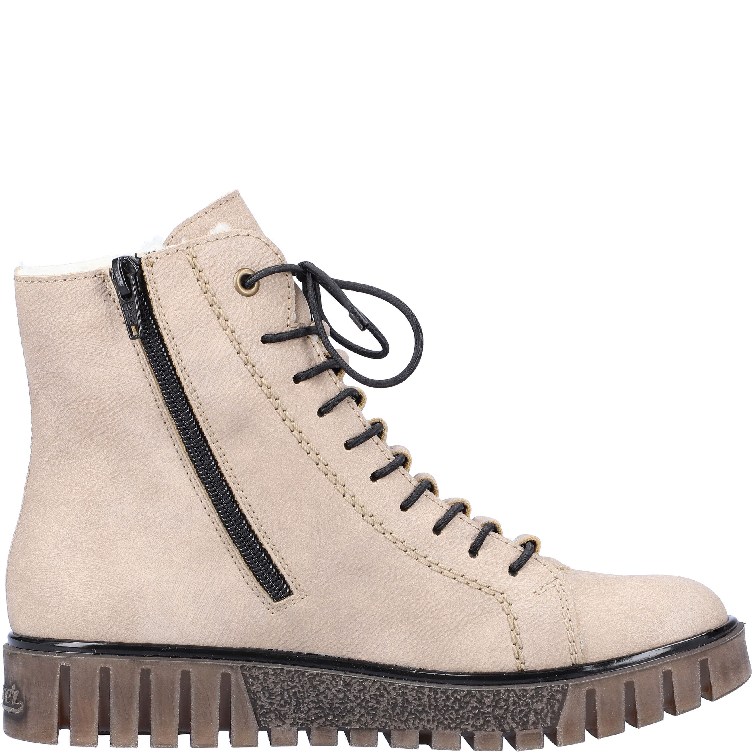 RIEKER Aulinukai moterims, Smėlio, BOOTIES 3