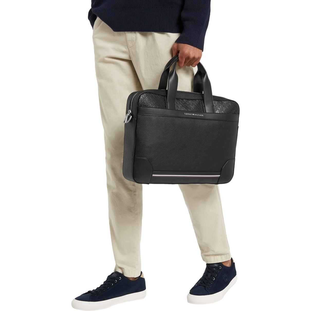 TOMMY HILFIGER Dėklas kompiuteriui vyrams, Juoda, Central slim computer bag 5