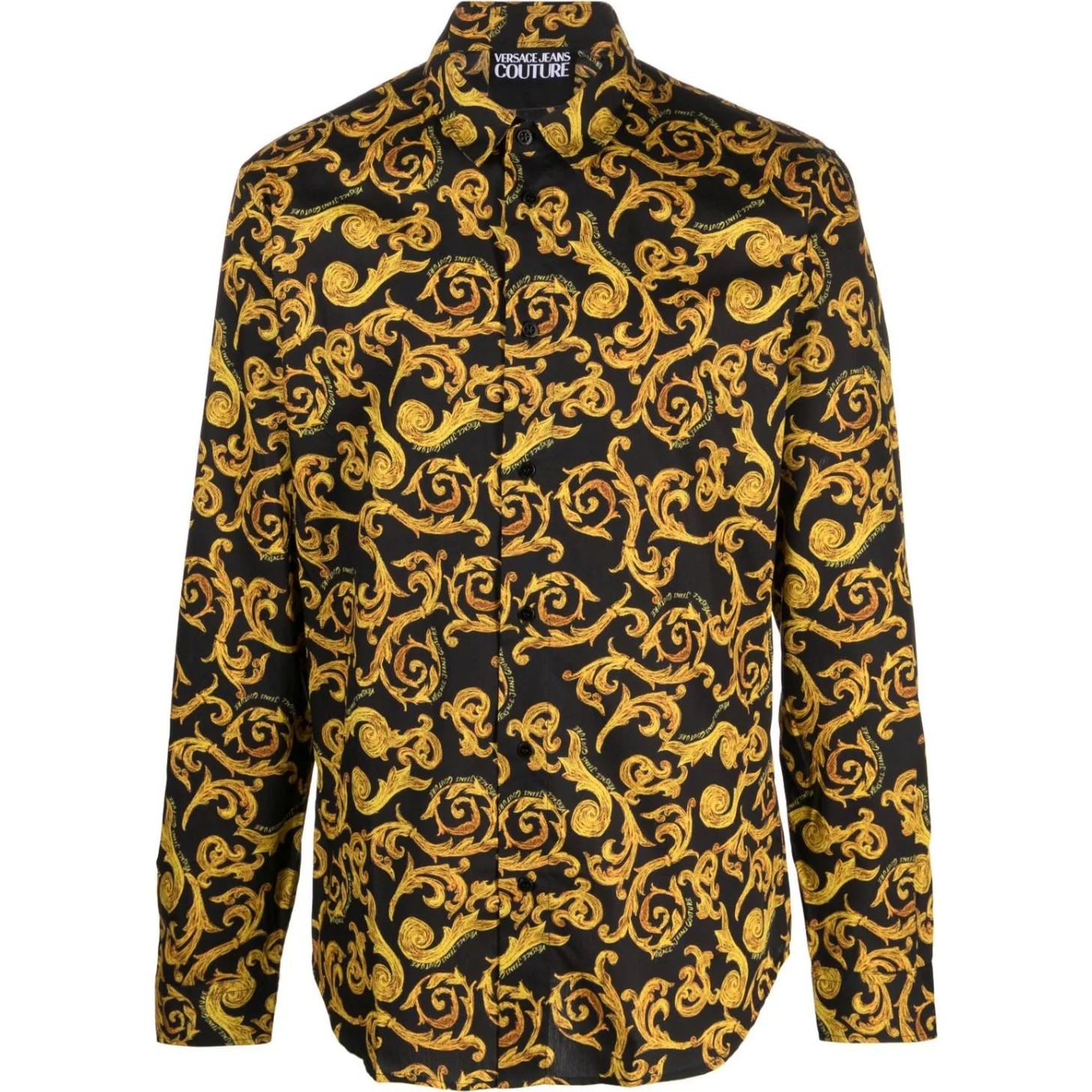 VERSACE JEANS CUTURE Marškiniai ilgomis rankovėmis vyrams, Juoda, Print sketch couture shirt 1