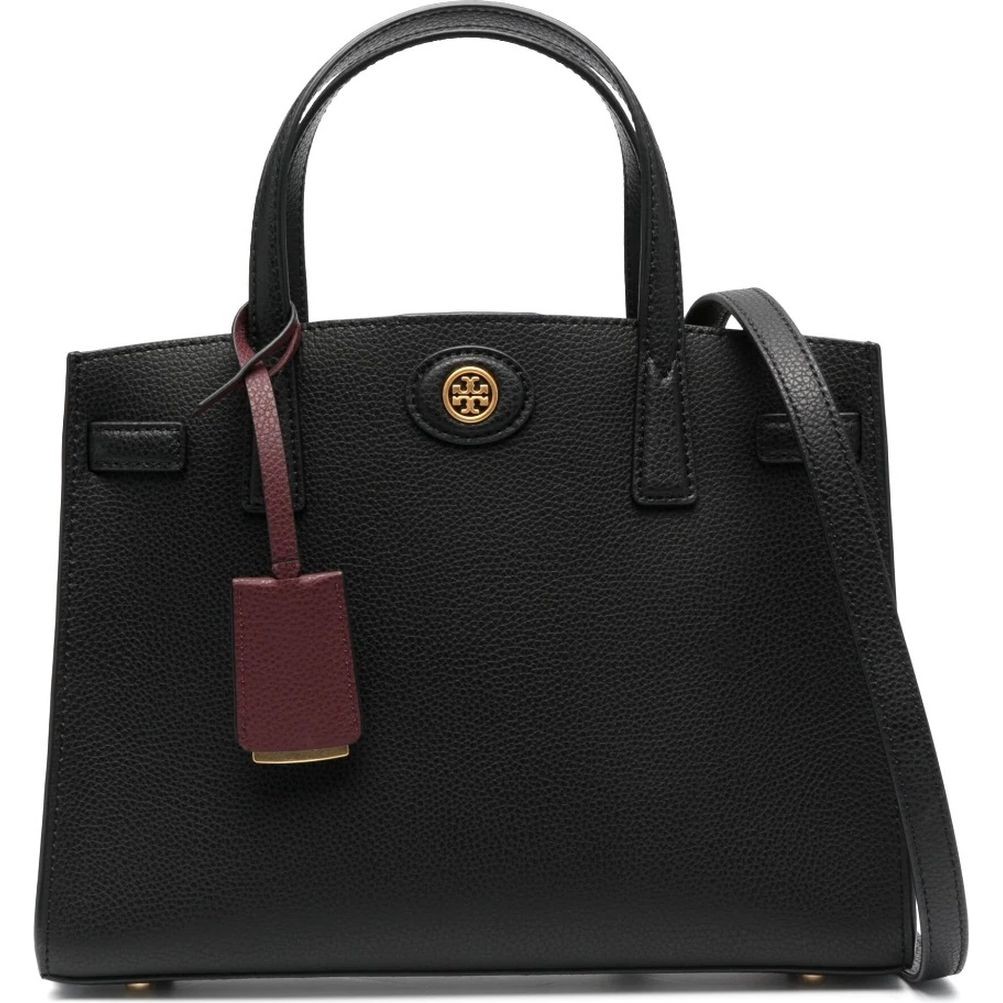 TORY BURCH Delninukė moterims, Juoda, Robinson pebbled small satchel 1