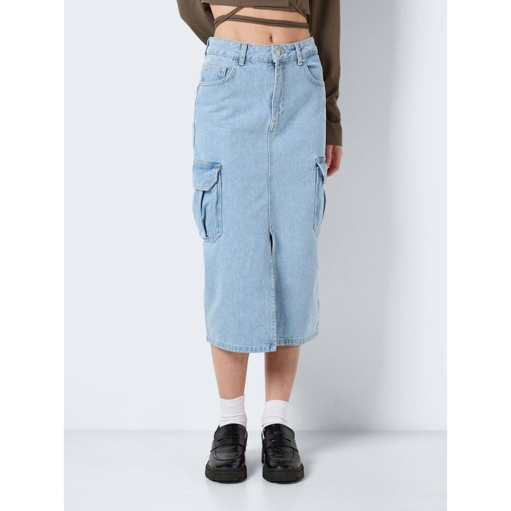 NOISY MAY Midi sijonas moterims, Mėlyna, NMALEXA HW CARGO DENI 2