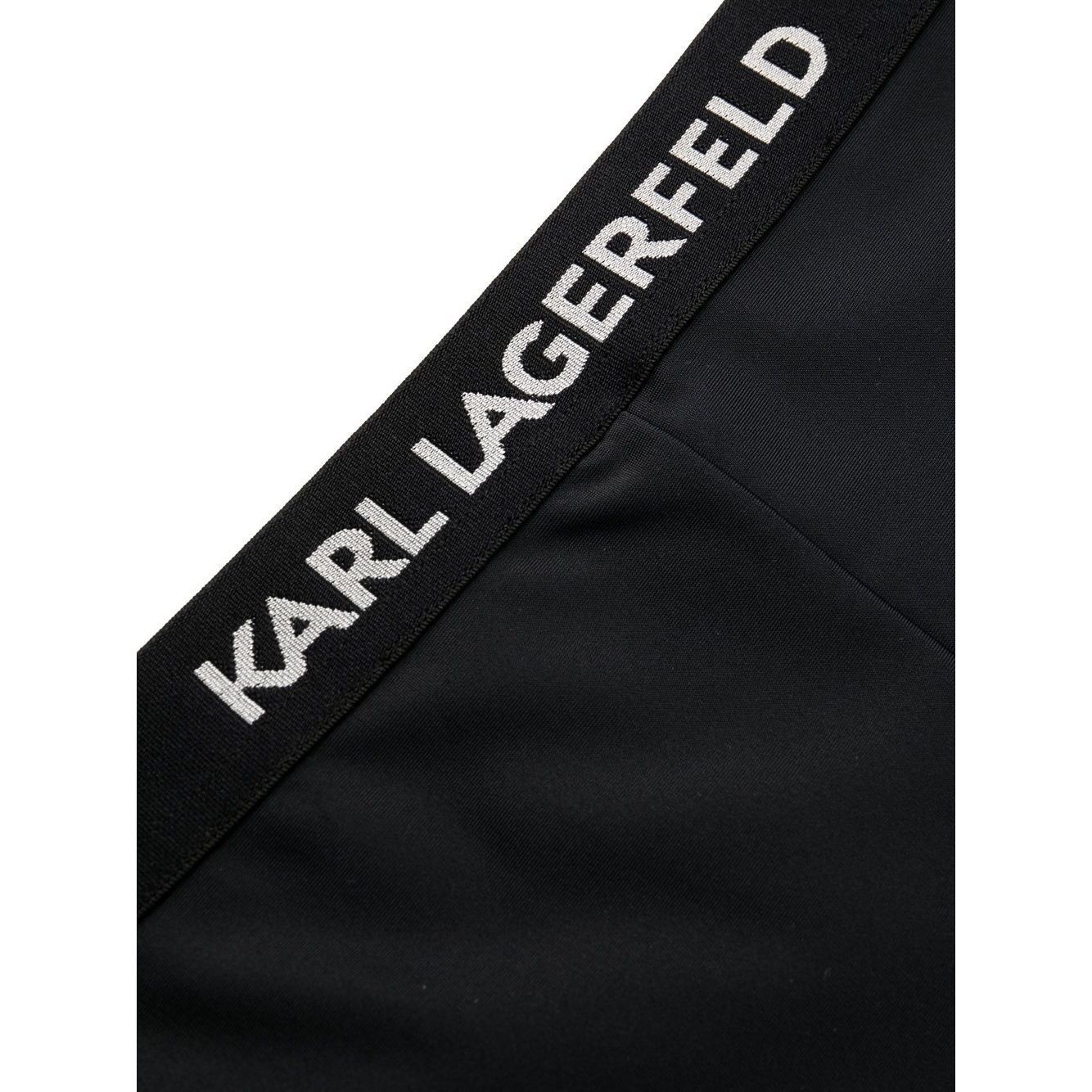 KARL LAGERFELD Apatinė kostiumėlio dalis moterims, Juoda, Bikini hipster w/ logo elastic 3