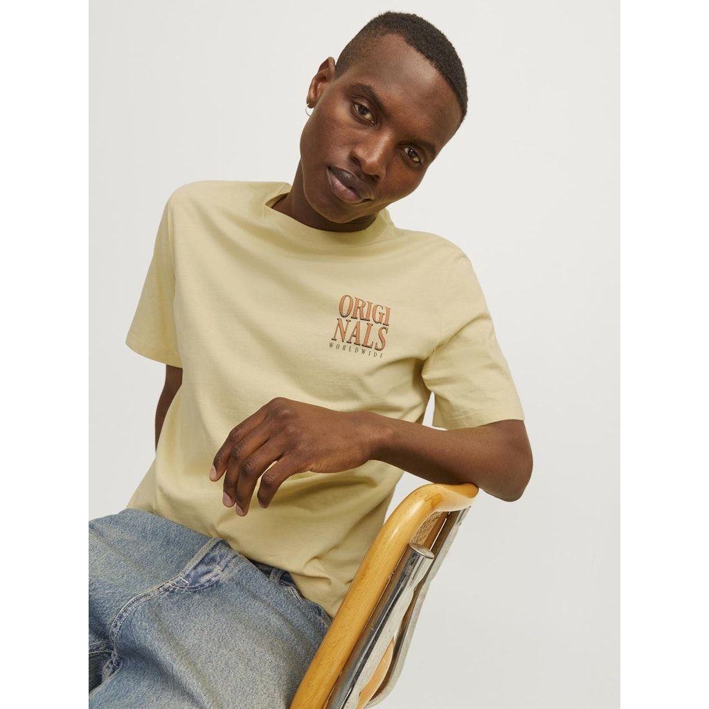 JACK & JONES Marškinėliai vyrams, Geltona, JORSTAR TEE SS CREW 7